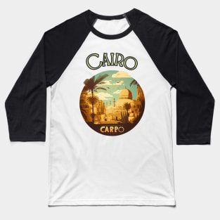 Cairo Egypt Streetscape  Art - Retro Vintage Travel Baseball T-Shirt